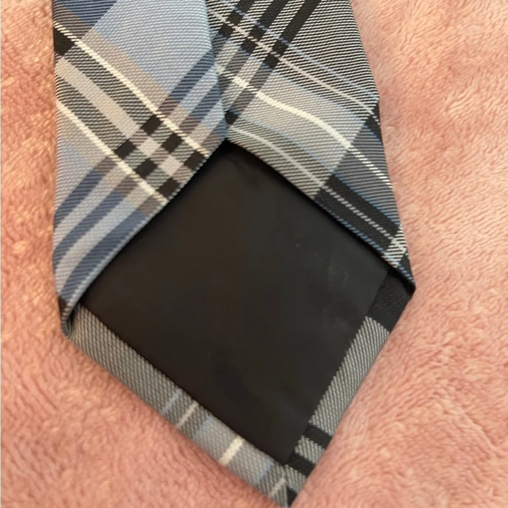 George Black and Gray Plaid Tie